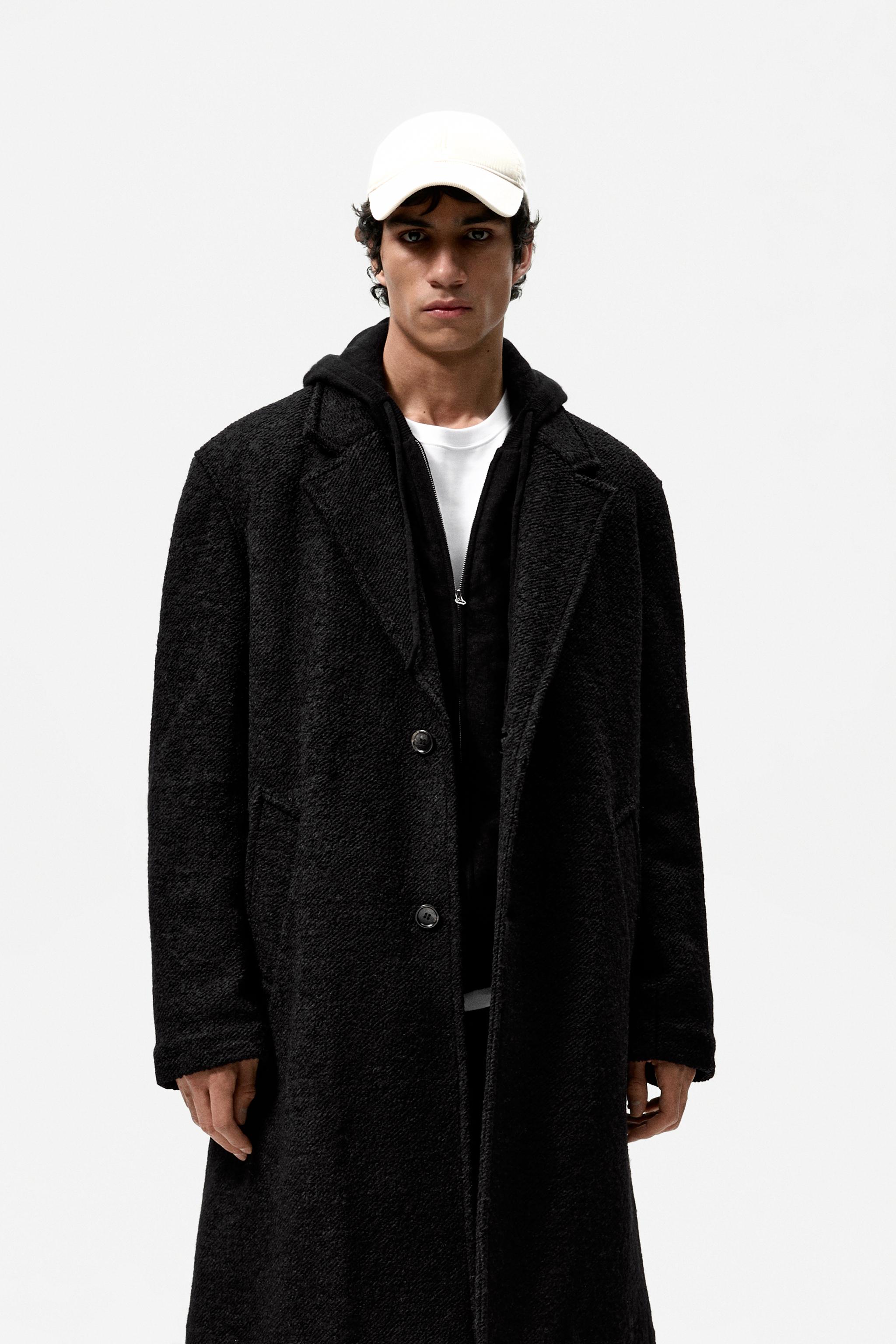 BOUCLE TEXTURED COAT Black ZARA United States